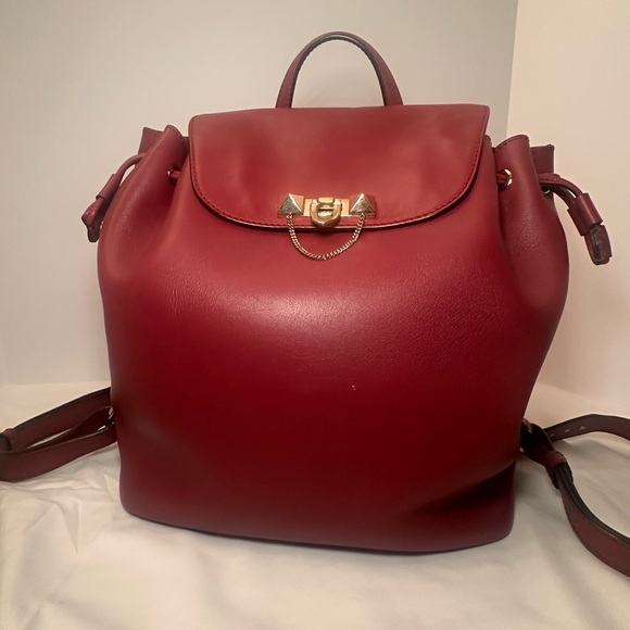 Valentino Bold Red Leather Backpack - Picture 2 of 8